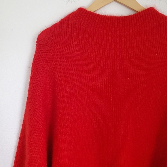 H&M Red Mohair Blend Oversized Sweater - Picture 4 of 7